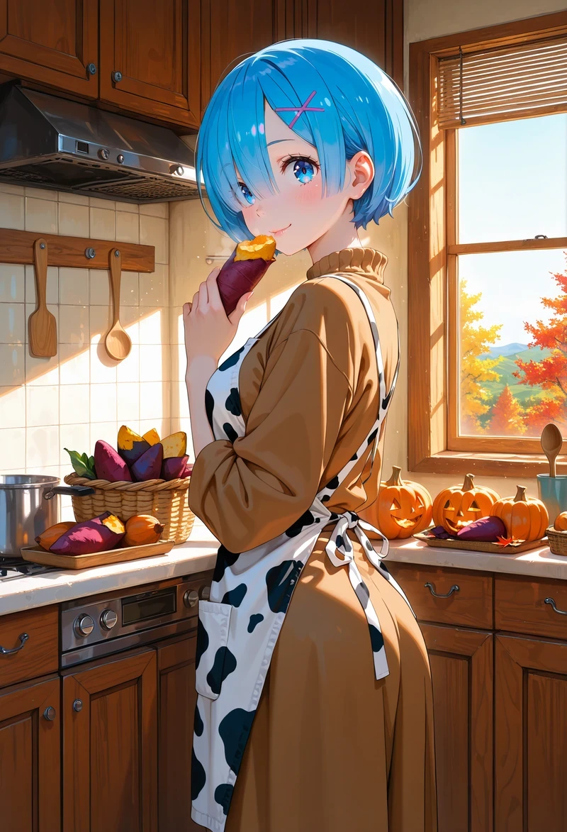 Rem anime trong ảnh tươi tắn rạng rỡ
