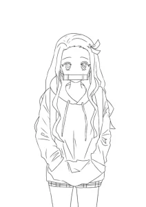 Hình anime không màu duyên dáng khả ái